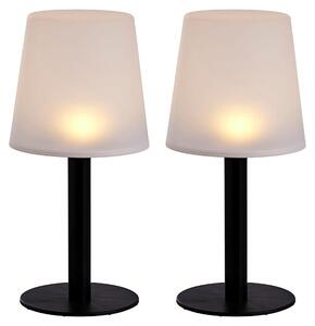 2 lampade solari a LED, lampada da tavolo, bianco e nero, H 31 cm