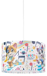 Sospensione Diametro 45 cm Miaolight Space Music 44 Gatti,design Emporium realizzato in Polypropylene , cristallo acrilico , metallo, misure 45x45x29 cm
