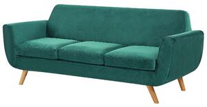 Fodera per divano a 3 posti Fodera di ricambio rimovibile con cerniera in velluto verde per divano Beliani