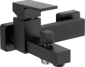 Miscelatore da bagno per montaggio a parete senza set doccia ANEMON-30 nero opaco, L/A/D: 17,6/21/13 cm