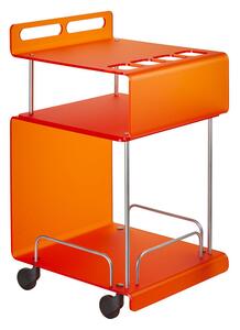 Carrello portavivande da cucina Multifunzione in Cristallo acrilico ONDINA 50x52xh90 cm con ruote piroettanti colore Arancio Satinato