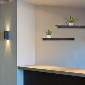 Mensola da muro in Cristallo acrilico Piccola PLANA Dimensioni 50x15 cm Portata max: 12 kg Trasparente, profondit� 15 cm Fum� Grigio Satinato