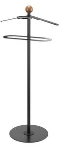 Servomuto Appendiabiti con svuotatasche portaoggetti circolare Quasimodo in Metallo Dimensioni 50x40xh 110 cm colore Nero