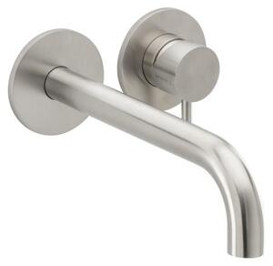 Herzbach DEEP iX Miscelatore da lavabo a parete, set di finiture, 240 mm, acciaio inossidabile