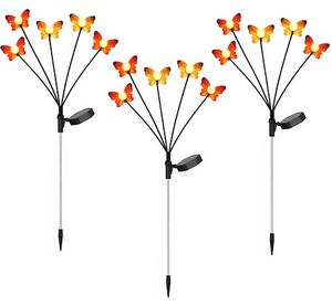 Lampada solare a 3 LED, lampada a innesto, farfalla, H 68 cm