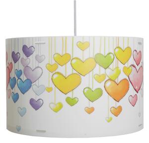 Lampada a sospensione per camerette CYLINDER � 45xh 29 cm in multicolor CUORI