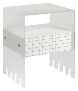 Comodino In metacrilato Satinato con cassetto TRIONFO 40x33xh49 cm - Particolari in ottone cassetto Bianco Polare