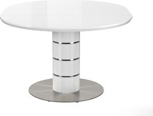 Tavolo allungabile - Da 4 a 6 posti - Legno e acciaio inox - Laccato bianco - CUSCO