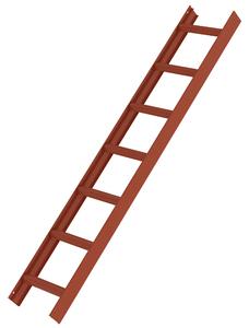 Scala da tetto rosso-marrone 7 pioli