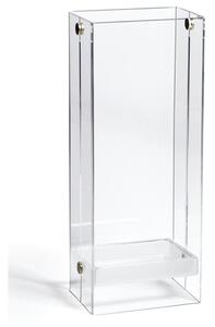 Portaombrelli 21x28xh65 cm IKEDA in metacrialto trasparente con vaschettta raccogli acqua removibile satinata