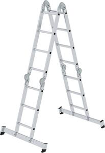Scala multiuso a 4 sezioni con traversa nivello® 2x3 + 2x4 pioli