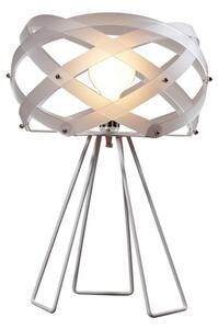 Lampada da Tavolo Nuclea �40xh58 cm con supporto in metallo verniciato paralume in bianco satinato