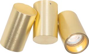 QAZQA - Design Spot I Spotlight I Faretto da soffitto I Faretto I Lampada I Lampada in ottone a 2 luci regolabili - Michael I Soggiorno I Camera da letto - Acciaio allungato - Adatto a LED G
