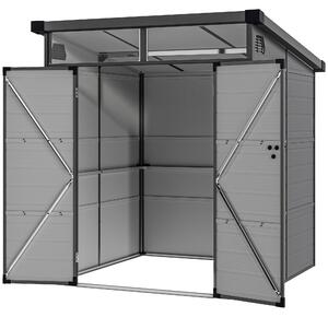 Outsunny capannone in plastica 3,24m³ 190x191x215cm capanno per attrezzi con tetto monofalda