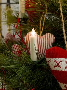 Konstsmide - Luce LED per albero, 10 piccole candele bianche senza fili con telecomando, 10 diodi bianchi caldi, a batteria, per interni, 12 x AAA 1,5V (escl.); 1901-100