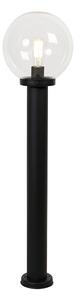 Lampada da esterno nera con sfera trasparente, 100 cm, IP44, Sfera