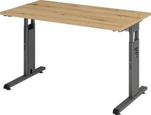 Scrivania VOS612/R/G Piedi a C 120x67cm rovere/grigio