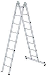 Scala pieghevole a 2 sezioni con pioli nivello® traverse 2x8