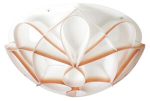 Plafoniera 2 luci con calotta GEMMA �43xh18 cm bianco perla decori red
