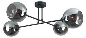 Lampadario a sospensione con supporto rigido VASCO 4xE27/60W/230V nero/fumé nero