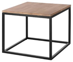 Tavolino Fink Novara, legno di quercia nero, finitura bianca oliata (55x55x45 cm)