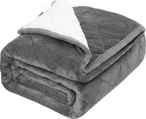Coperta ponderata double face WOLTU, antistress, grigia, 150x200, 11 kg