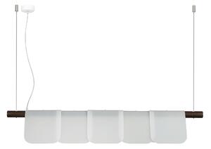 Sospensione con supporto in legno Massello Noce 120x21xh20 cm particolari in PMMA Naturalopal Satinato