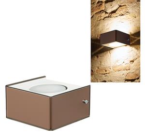 Applique da muro 2 LUCI struttura in metallo verniciato 13x13xh7 cm 1xE27 max 30 W supporto metallo colore bronzo