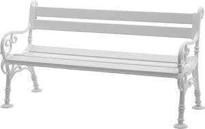 Panchina da giardino Curacao | 3 posti | Bianco | HxLxP 85x160x60cm | Plastica resistente agli agenti atmosferici e ai raggi UV | Panchina da parco Panchina da esterno Balcone da giardino Terrazza
