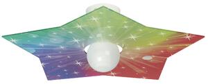 Plafoniera in cristallo acrilico per camerette STAR 56x56xh 13 cm colore multicolor