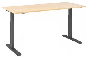 Scrivania regolabile in altezza XMKA | 2 motori | 120-180 cm | elettrica | acero, colore telaio:grafite, dimensioni piano tavolo:180 x 80 cm