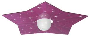 Plafoniera in cristallo acrilico per camerette STAR 56x56xh 13 cm colore fuxsia