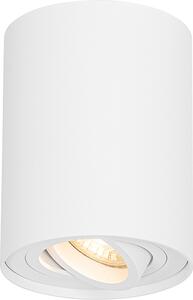 QAZQA - Faretto da soffitto moderno I faretto da soffitto I faretto da soffitto I faretto I lampada I apparecchio bianco orientabile e inclinabile - Rondoo up I soggiorno I camera da letto - Cilindro in alluminio - LED ei