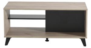 Tavolino da salotto >Uzice< in rovere grigio - 101x47x50 cm (LxAxP)