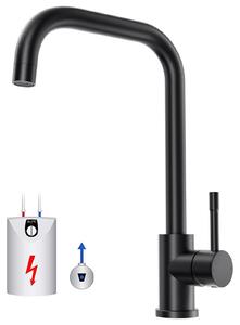 Solidchoice - Rubinetto da cucina nero a bassa pressione con 3 attacchi