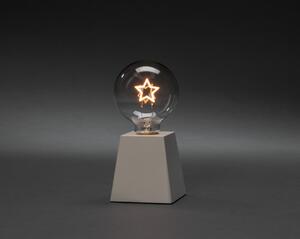 Konstsmide Lampada da tavolo a LED "Star", bianca, con timer 6 ore, 1 diodo color ambra, a batteria, per interni, batteria: 3 x AAA 1,5V (escl.) - 1813-200