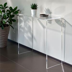 Consolle in metacrilato trasparente Spessore 1,5 cm ARMONIA TRE 100x33xh 75 cm con mensola MADE IN ITALY