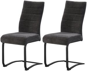 Xonox.home Set di 2 sedie Swing Leni in tessuto testurizzato antracite (L/H/D): 43 x 98 x 59 cm