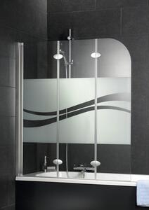 SCHULTE, accessorio per vasca da bagno, 3 pezzi, serie Komfort ExpressPlus, dimensioni 125 x 140 cm, decoro in vetro "Liane", profilo color alluminio, codice prodotto EP3354 01 97 1