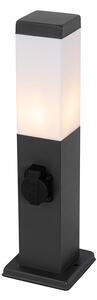 Lampada da esterno a colonna grigio scuro, 45 cm, con portalampada, IP44, Malios