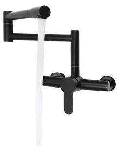 Rubinetto da cucina, design girevole a 360°, struttura in ottone, colore nero, modello L