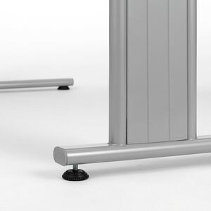 Geramöbel Scrivania Lissabon 135° a sinistra, 2166x1131x720 mm, acero/argento