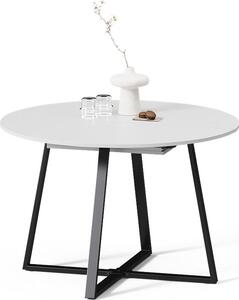 Livinity tavolo da pranzo allungabile Firenze, 120 x 120 cm estensibile, Bianco/nero/Nero