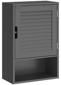 HOMCOM Armadietto Bagno a Parete con Ripiano Regolabile e Anta Ammortizzata, 40x20x60 cm, Nero | Aosom Italy