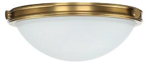 Lampada da soffitto paralume in vetro Ø 35 cm rotondo bianco ottone 2x E27 plafoniera soggiorno cucina corridoio