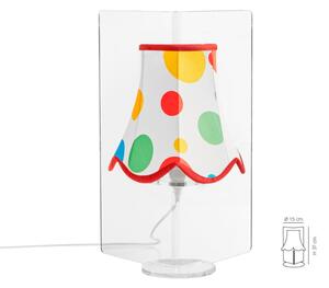 Abat Jour Con paralume in cotone STELLA � 15xh37 cm con paralume fantasia pois Multicolor