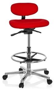 Sedia girevole da ufficio Work MF, colore rosso, rivestita in tessuto, regolabile in altezza, con rotelle