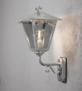 Lampada da parete Konstsmide Benu in acciaio zincato con vetro acrilico color fumo