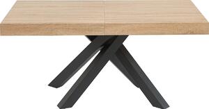 Tavolo da pranzo allungabile - Da 6 a 10 persone - MDF e metallo - Colori naturali e nero - CATONAV