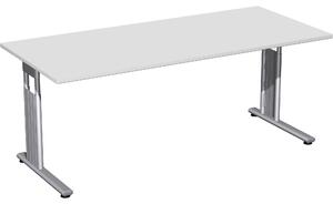 Scrivania C-foot Flex, diritta, regolabile in altezza, varie dimensioni e colori, colore arredamento:grigio chiaro, dimensioni piano d'appoggio:180 x 80 cm